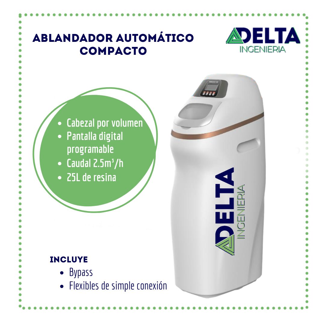 Cabezal por volumen Pantalla digital programable Caudal 2.5m³h 28L de resina Incluye bypass Flexibles de simple conexión (3) Cabezal por volumen Pantalla digital programable Caudal 2.5m³h 28L de resina Incluye bypass Flexibles de simple conexión (3)
